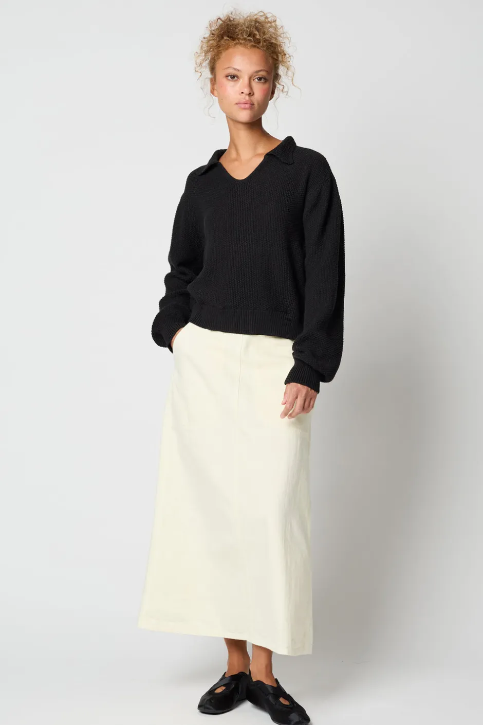 Anonymous Ism AD Polo Shirt Long Sleeve-Women Knitwear