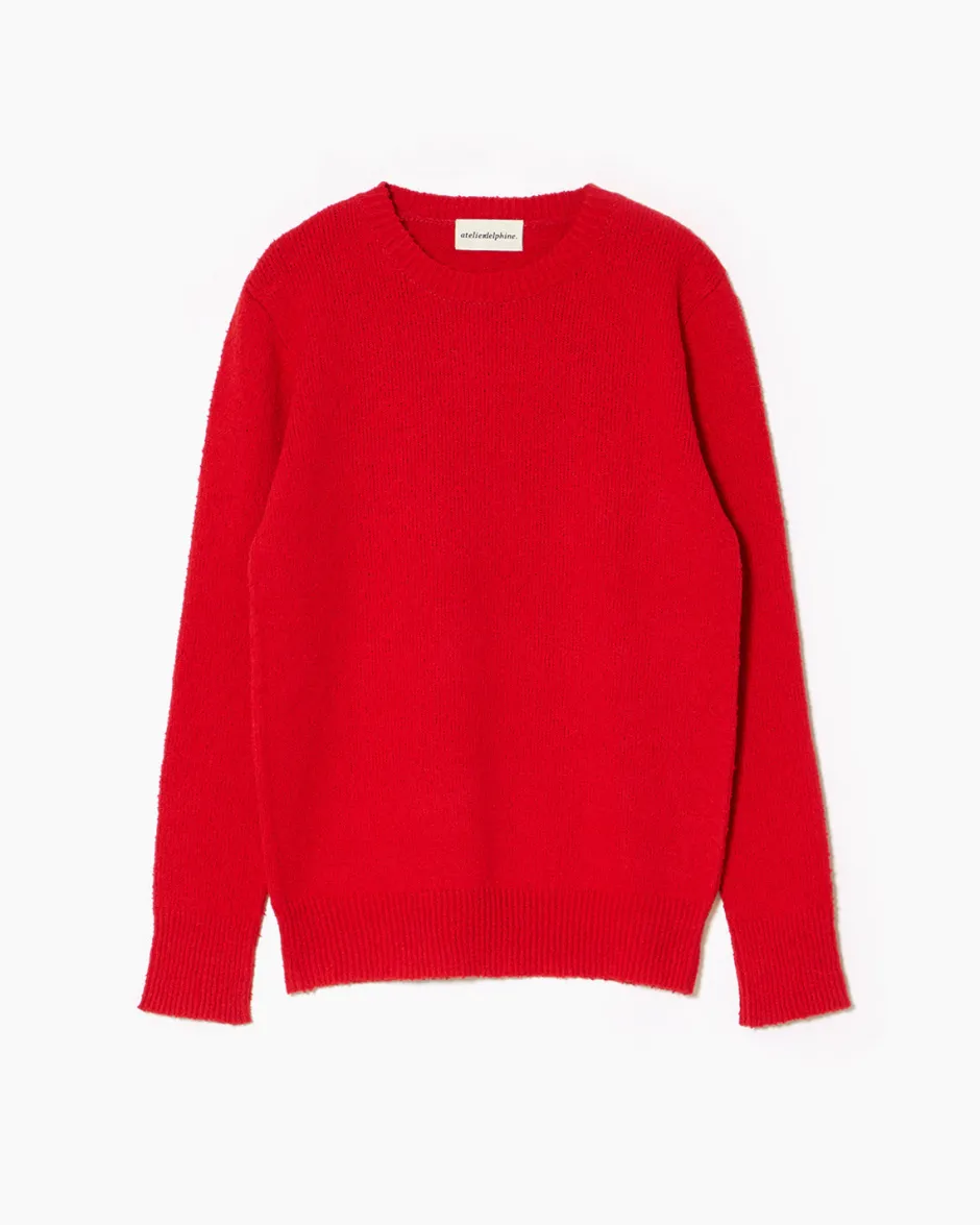 Anonymous Ism Boucle Crewneck Top-Women Knitwear