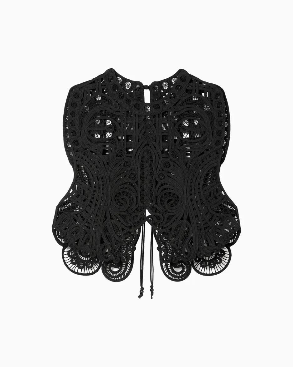 Anonymous Ism Cord Embroidery Vest-Women Tops|Tops