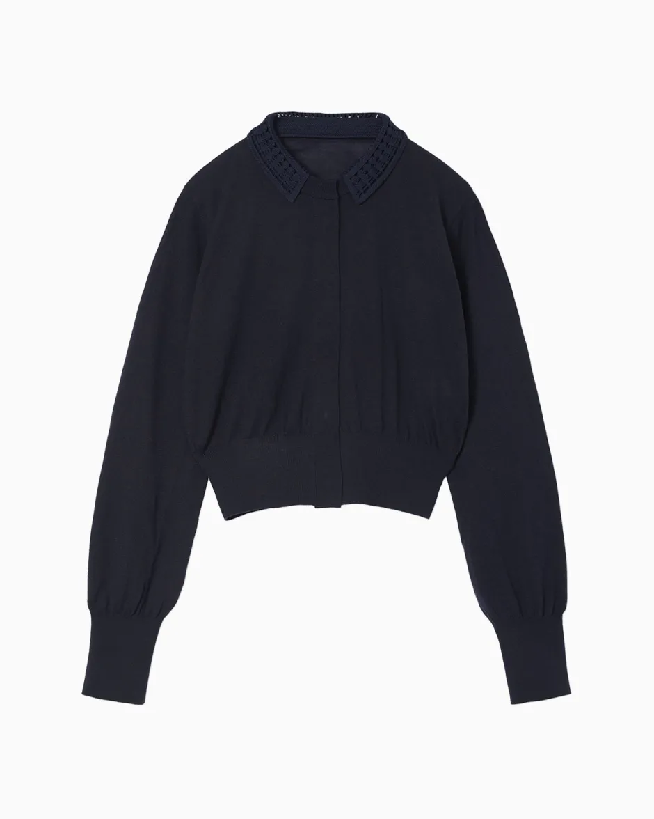 Anonymous Ism Detachable Collar Knit Cardigan-Women Tops|Tops
