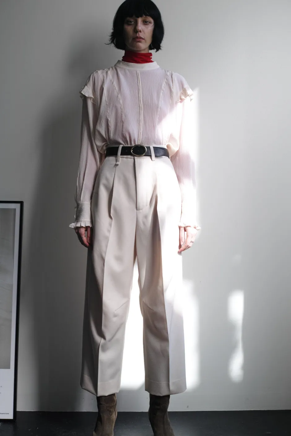 Anonymous Ism FRILL-TRIMMED BLOUSE-Women Tops|Tops