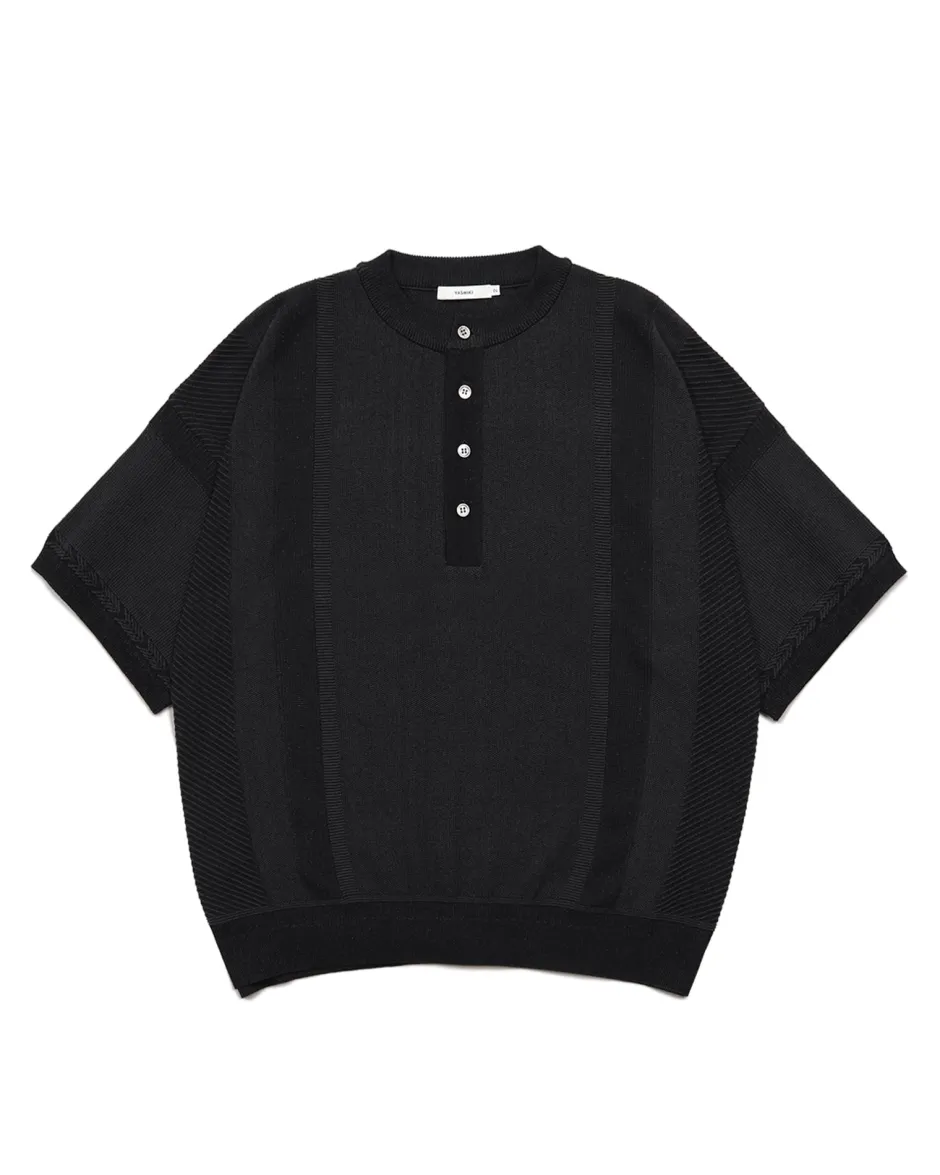 Anonymous Ism Fumon Knit Henley Neck Sweater- Tops|Knitwear