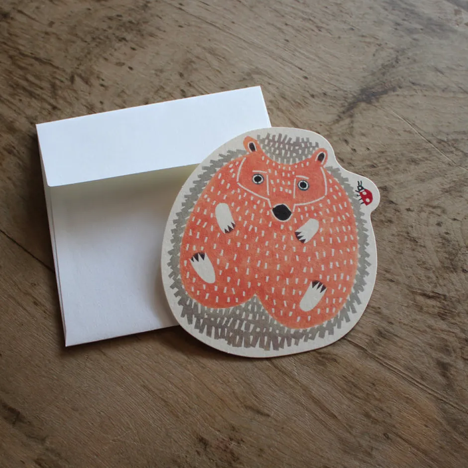 Anonymous Ism Hedgehog - mini die cut card- Kata Kata