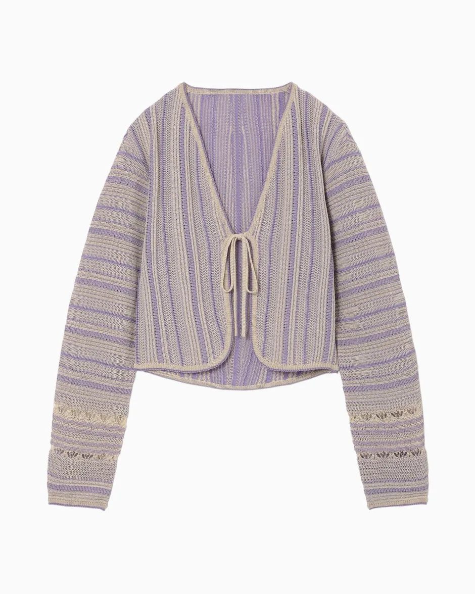 Anonymous Ism Jacquard Knit Cardigan-Women Tops|Tops