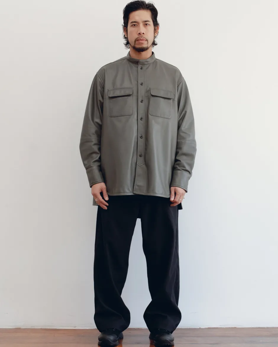 Anonymous Ism “JAMES” CLASSIC BAND COLLAR SHIRT- Outer - Jacket