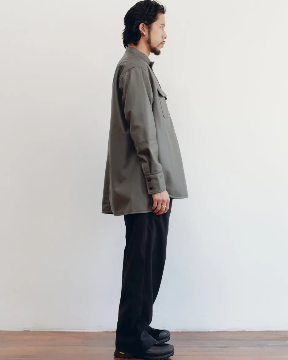 Anonymous Ism “JAMES” CLASSIC BAND COLLAR SHIRT- Outer - Jacket