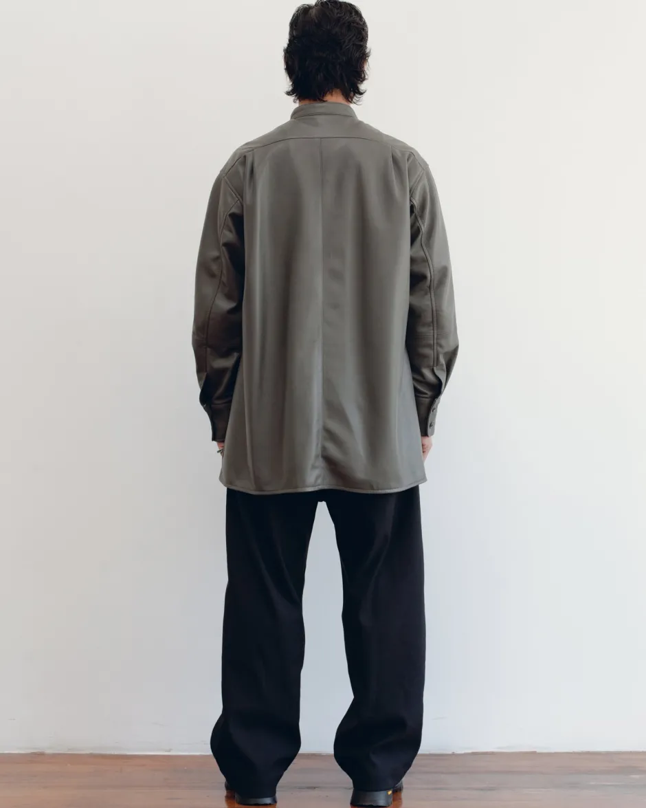 Anonymous Ism “JAMES” CLASSIC BAND COLLAR SHIRT- Outer - Jacket