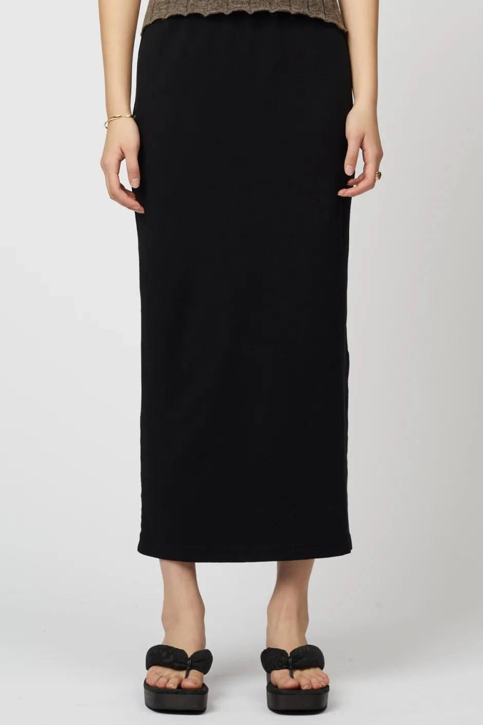 Anonymous Ism Jersey Midi Skirt-Women Bottoms