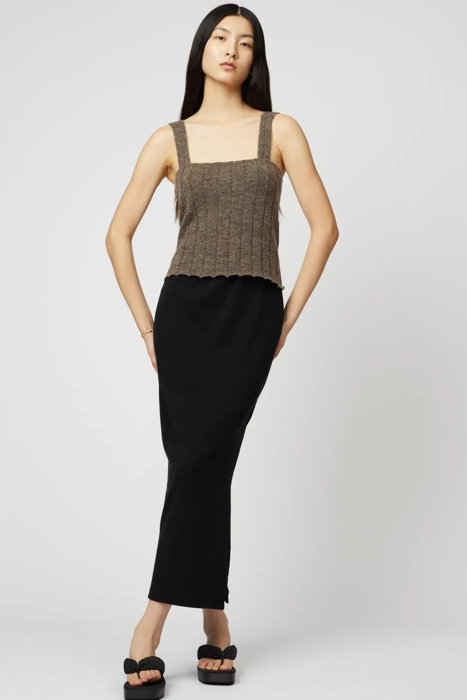 Anonymous Ism Jersey Midi Skirt-Women Bottoms