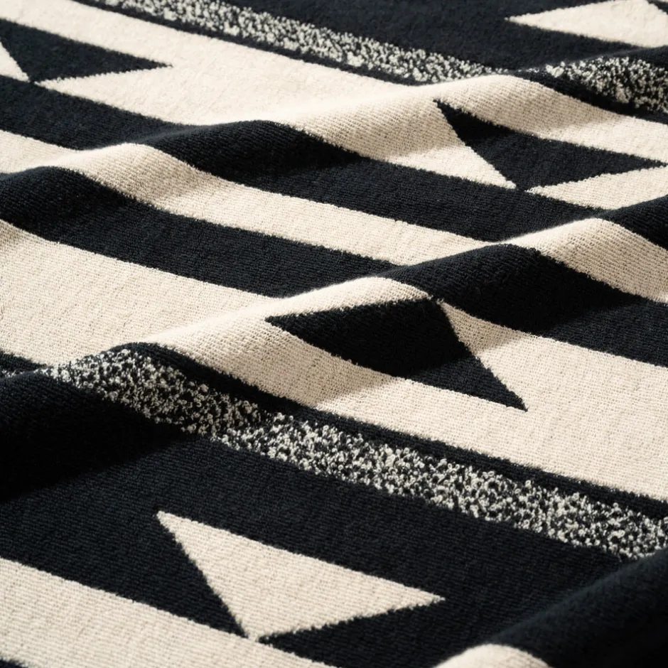 Anonymous Ism Large - Native Motif Cotton Pile Blanket - Black- Blanket