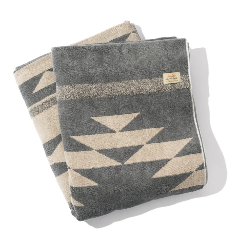 Anonymous Ism Large - Native Motif Cotton Pile Blanket - Beige- Blanket