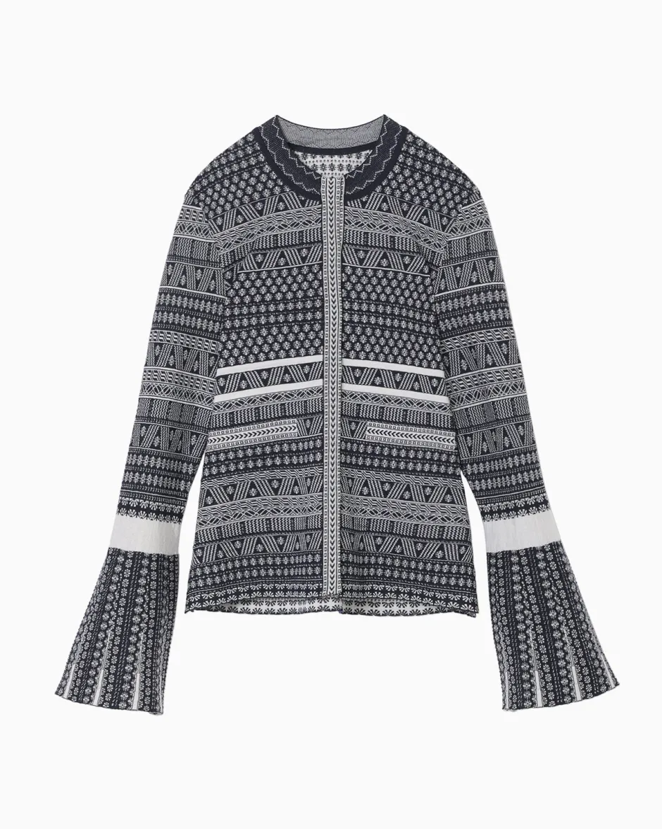 Anonymous Ism Mishima Karatsu Floral Knit Cardigan-Women Knitwear