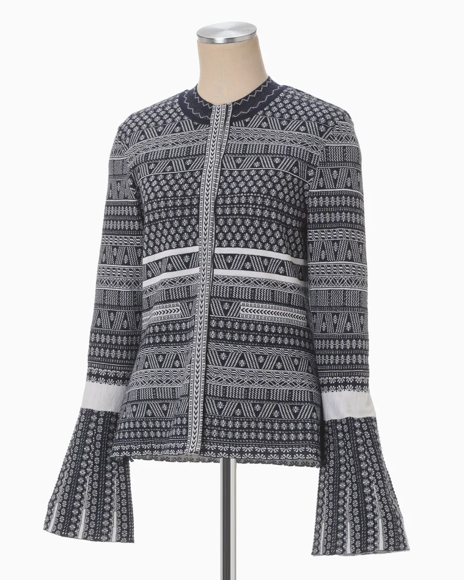 Anonymous Ism Mishima Karatsu Floral Knit Cardigan-Women Knitwear