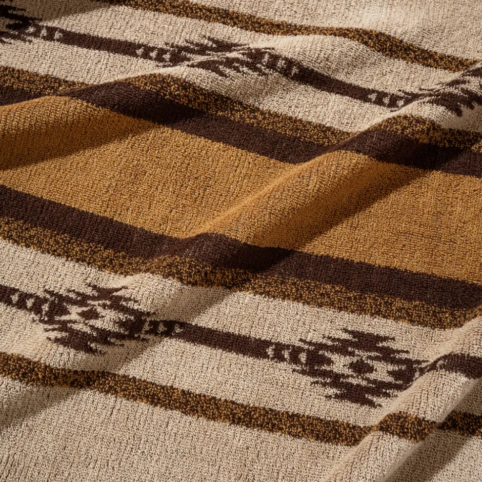Anonymous Ism Native Motif Cotton Pile Blanket - Brown- Blanket