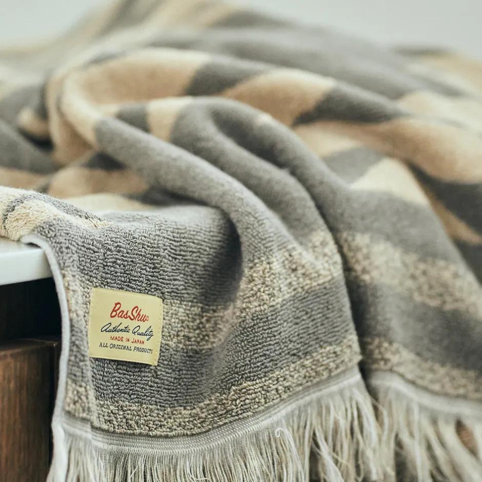 Anonymous Ism Native Motif Cotton Pile Blanket - Beige- Blanket