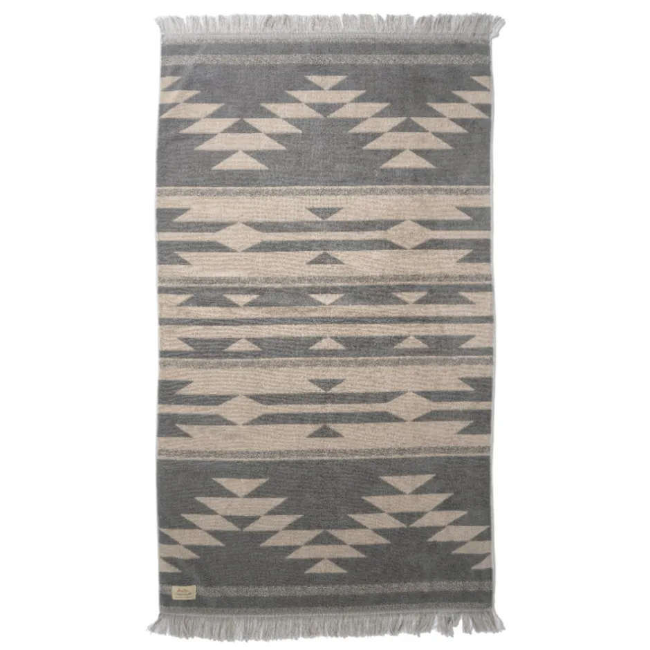Anonymous Ism Native Motif Cotton Pile Blanket - Beige- Blanket