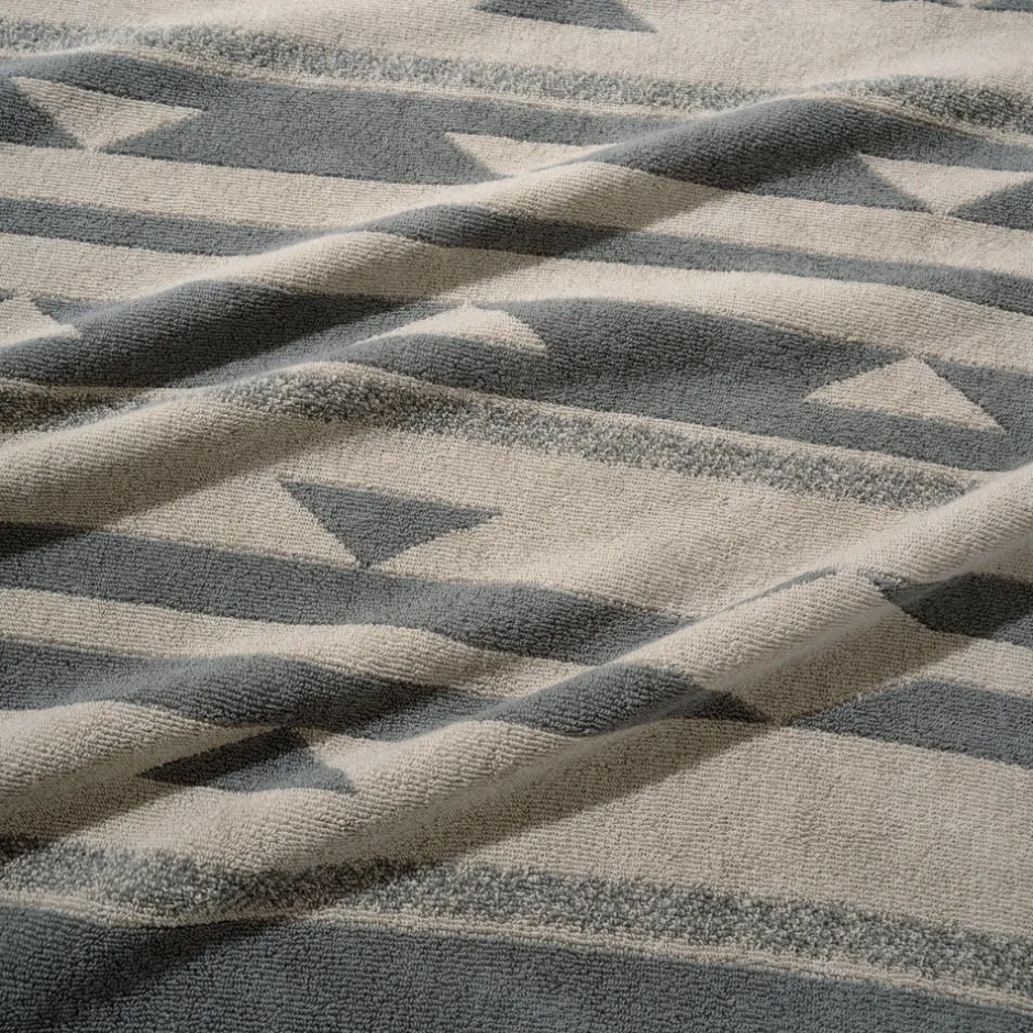 Anonymous Ism Native Motif Cotton Pile Blanket - Beige- Blanket