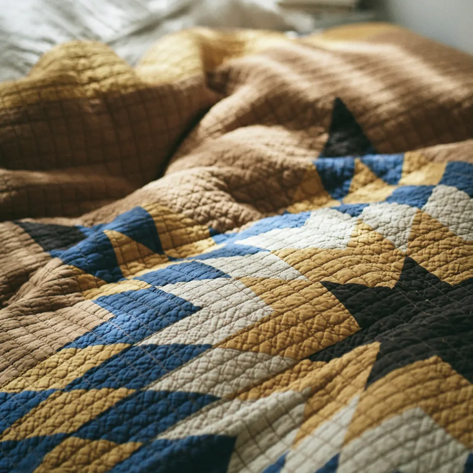 Anonymous Ism Patchwork Quilt Cover - Camel- Blanket