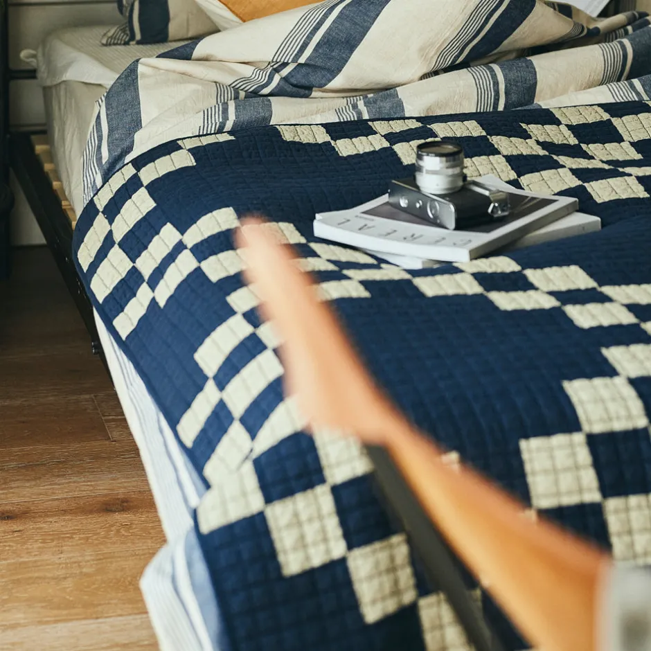 Anonymous Ism Patchwork Quilt Cover - Navy- Blanket