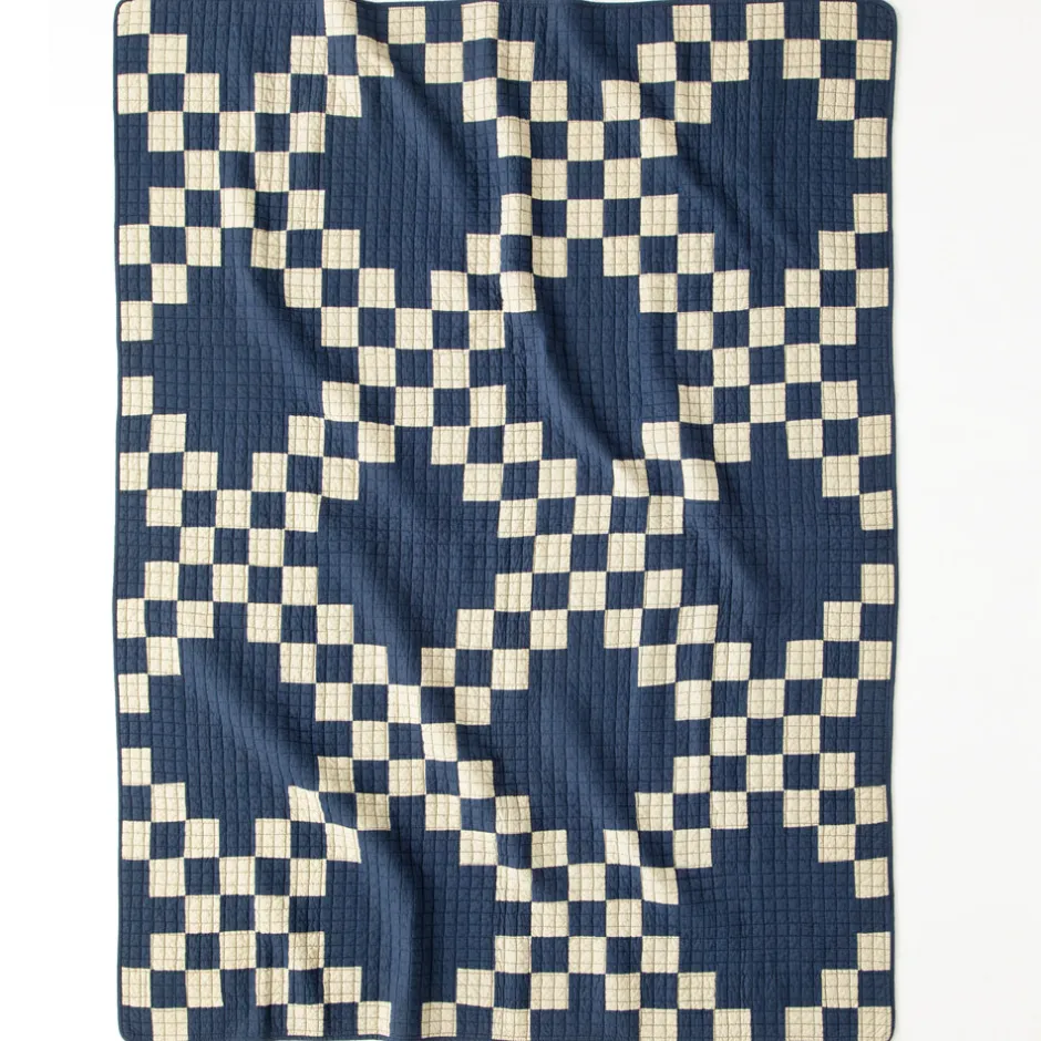 Anonymous Ism Patchwork Quilt Cover - Navy- Blanket