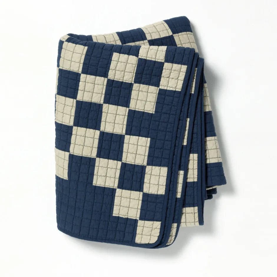 Anonymous Ism Patchwork Quilt Cover - Navy- Blanket