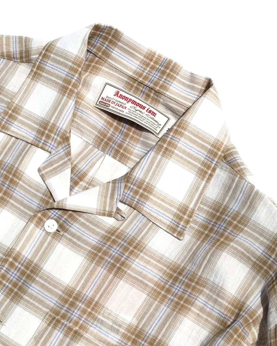 Anonymous Ism Sheer Gauze Plaid Shirt- Tops