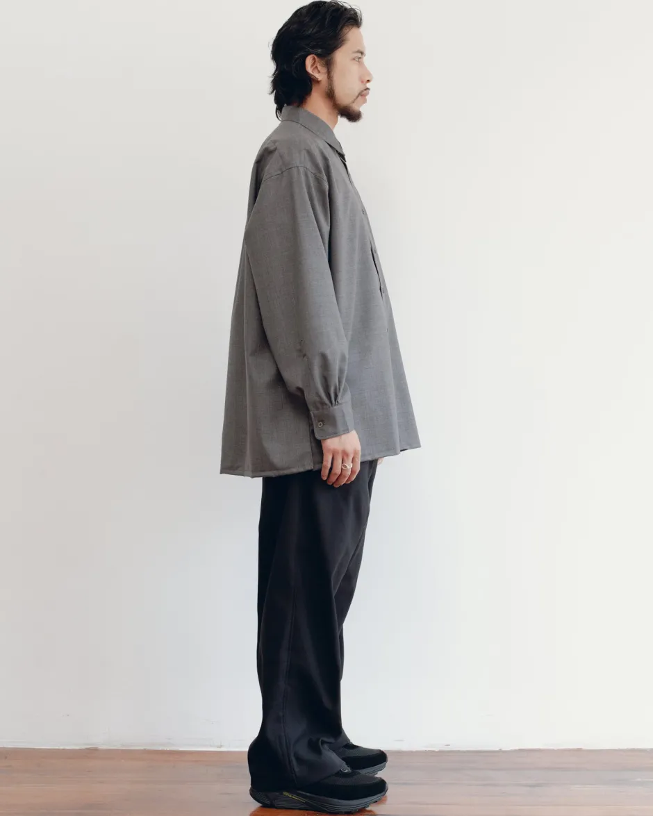 Anonymous Ism Signature Shirt - Super100's Wool - Grey- Tops