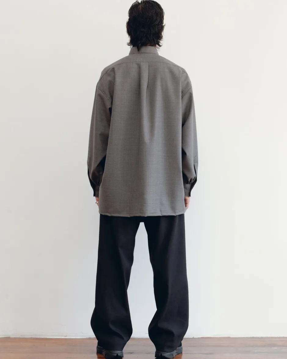 Anonymous Ism Signature Shirt - Super100's Wool - Grey- Tops