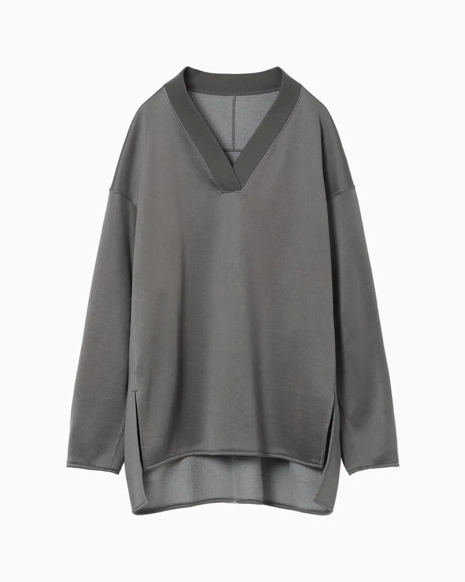 Anonymous Ism V-Neck Relaxed Sweatshirt-Women Tops|Tops