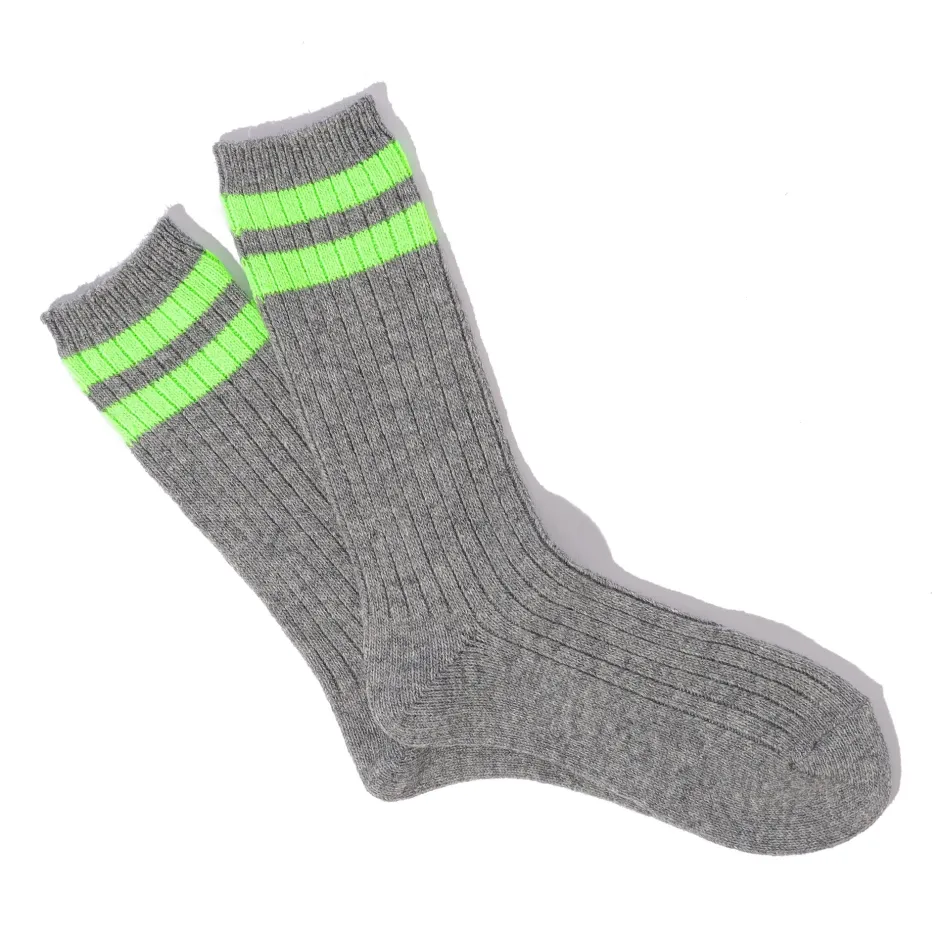 Anonymous Ism Wool Cashmere Neon Stripes Crew- Stripes|Made By Solar Power